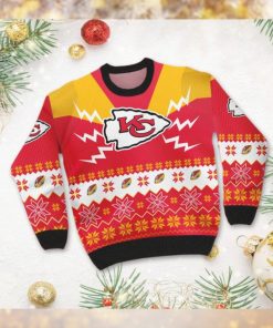 Kansas City Chiefs NFL Football Team Logo Symbol 3D Ugly Christmas Sweater Shirt Apparel For Men And Women On Xmas Days