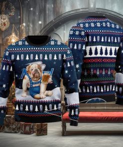 Bulldog Drink Natural Light Beer Christmas Ugly Sweater For Men And Women Gift Christmas