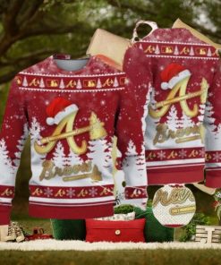 Atlanta Braves Logo Golden Fans Santa Hat Tree Ugly Christmas Sweater 1 Atlanta Braves Logo Golden Fans Santa Hat Tree Ugly Christmas Sweater