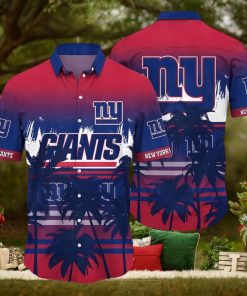 NFL Summer NY Giants Hawaiian Shirt Tropical Pattern Graphic For Sports Enthusiast