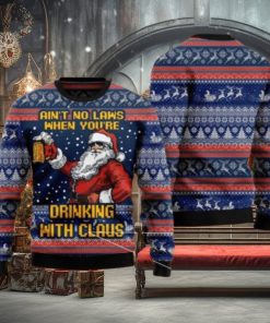Xmas Aint No Laws When Drinking Witt Claus Ugly Christmas Sweater