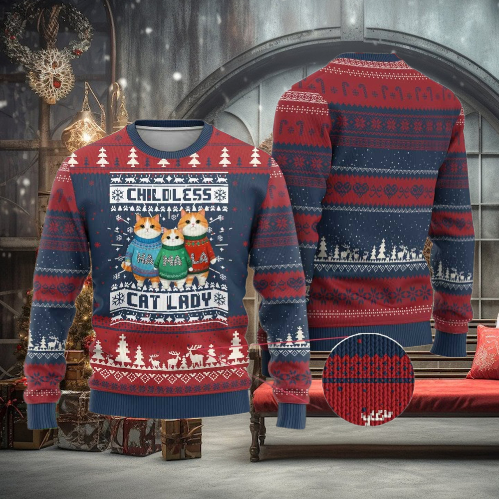 Xmas Childless Cat Lady Ugly Christmas Sweater Cute Cats Cat Mom Meowy Xmas Kamala Xmas Childless Cat Lady Ugly Christmas Sweater Cute Cats Cat Mom Meowy Xmas Kamala