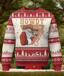 Xmas Cowboy Santa Ugly Christmas Sweater Howdy Santa Vintage Western