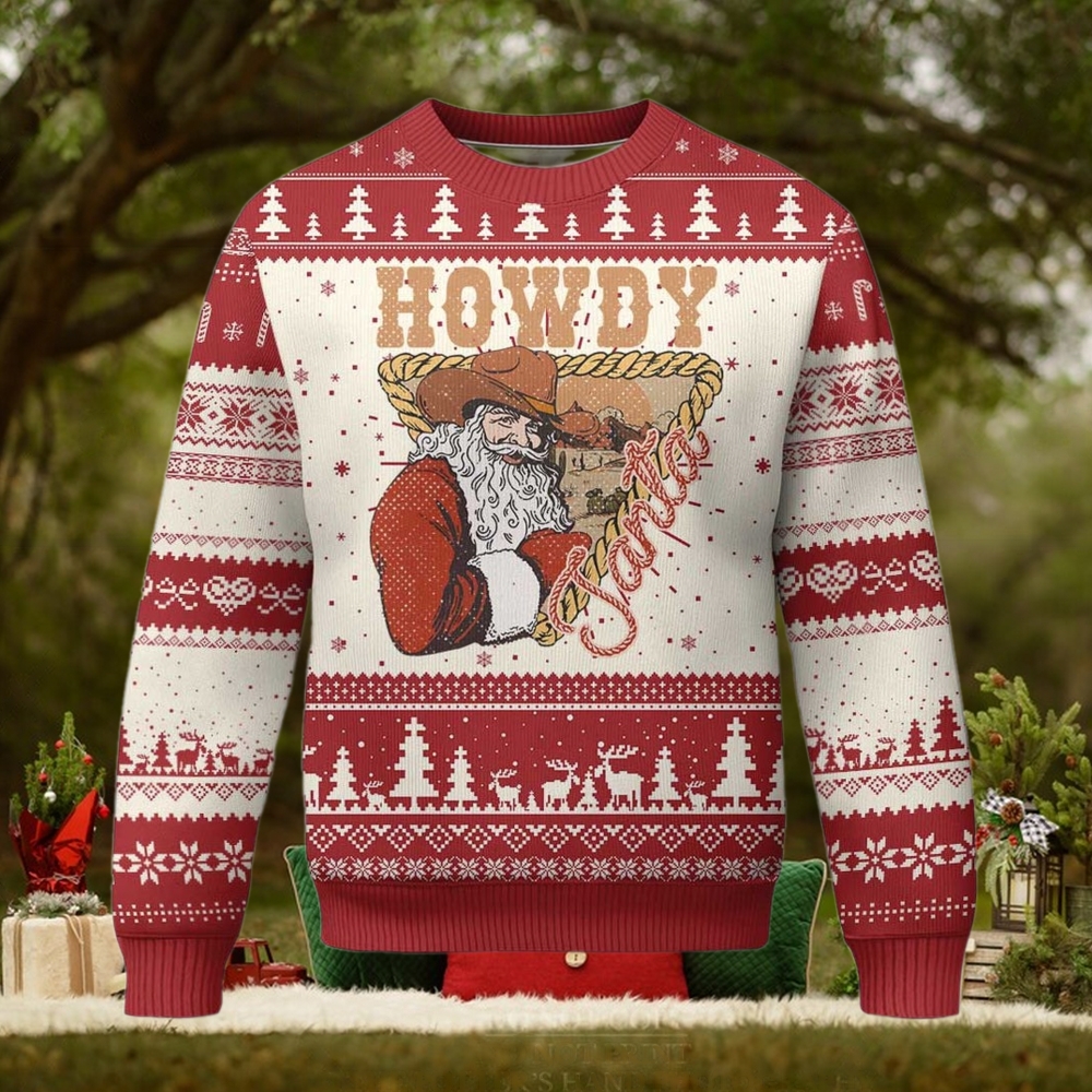 Xmas Cowboy Santa Ugly Christmas Sweater Howdy Santa Vintage Western Xmas Cowboy Santa Ugly Christmas Sweater Howdy Santa Vintage Western