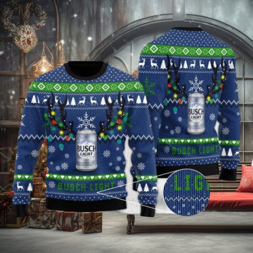 Xmas Deer Busch Light Ugly Christmas Sweater, Merry Ugly Christmas Sweater, Christmas Gift Apparel