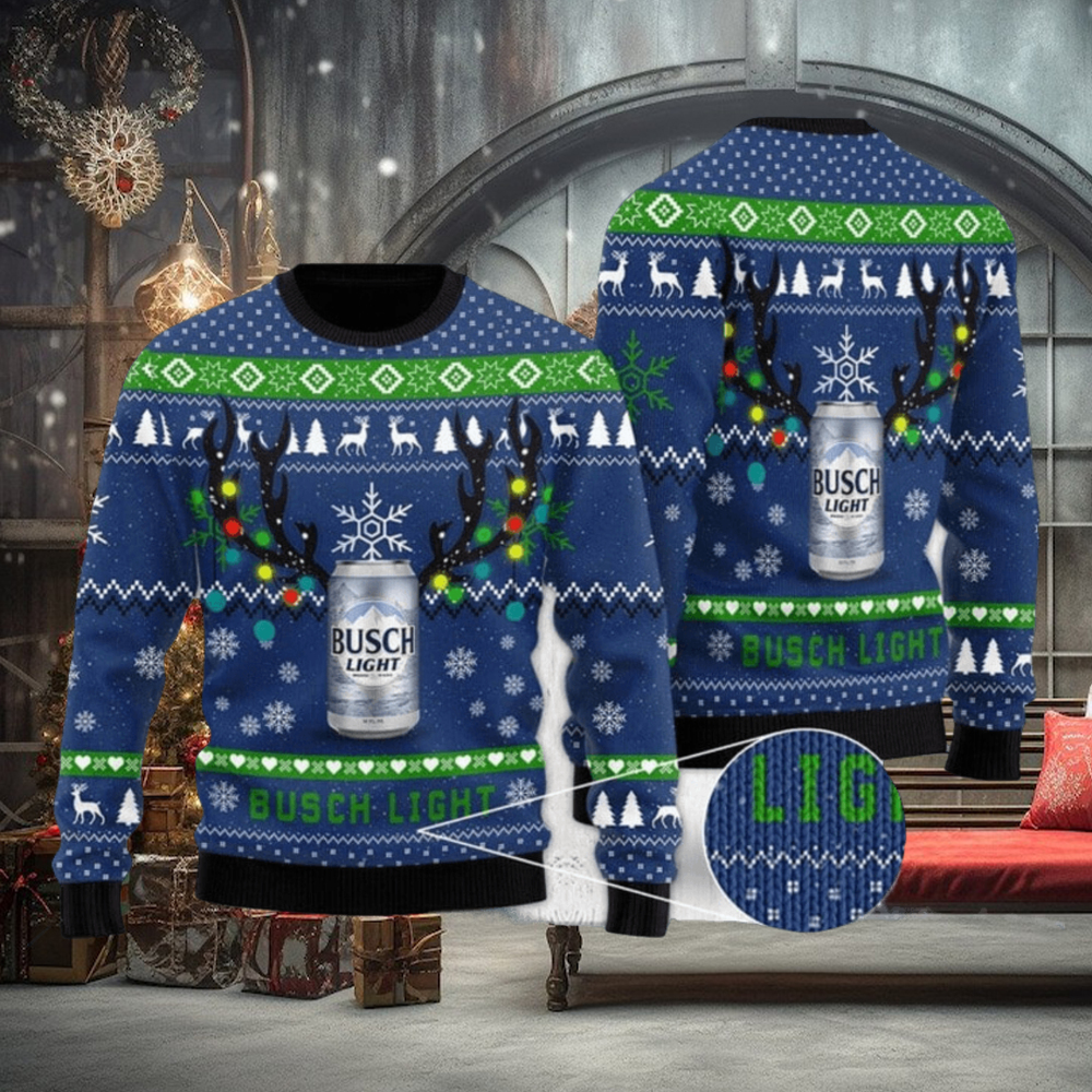 Xmas Deer Busch Light Ugly Christmas Sweater, Merry Ugly Christmas Sweater, Christmas Gift Apparel Xmas Deer Busch Light Ugly Christmas Sweater, Merry Ugly Christmas Sweater, Christmas Gift Apparel