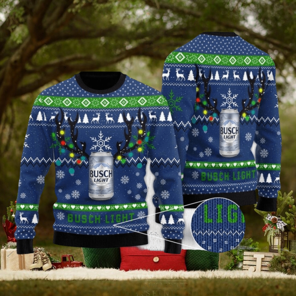 Xmas Deer Busch Light Ugly Christmas Sweater, Merry Ugly Christmas Sweater, Christmas Gift Apparel Xmas Deer Busch Light Ugly Christmas Sweater, Merry Ugly Christmas Sweater, Christmas Gift Apparel