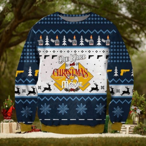 Xmas Diehard Christmas Fabric Knitted 3D Sweater For Thanksgiving