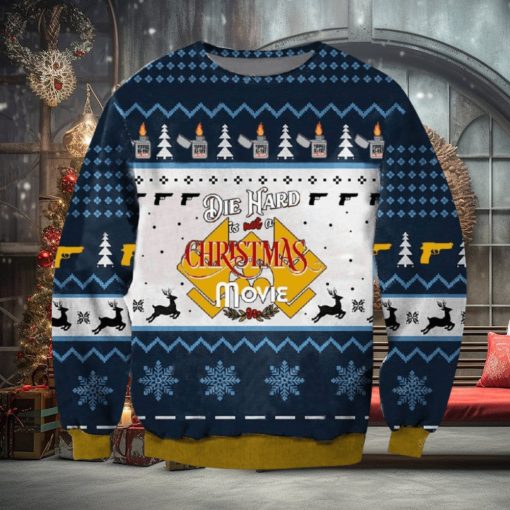 Xmas Diehard Christmas Fabric Knitted 3D Sweater For Thanksgiving
