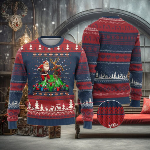 Xmas Football Ugly Christmas Sweater Santa Reindeer Football Match