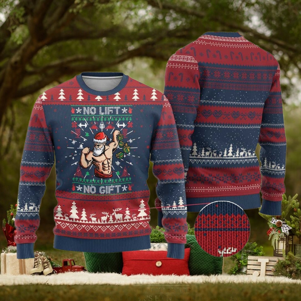 Xmas Gymer Ugly Christmas Sweater No Lift No Gift Santa Gym Coach Xmas Gymer Ugly Christmas Sweater No Lift No Gift Santa Gym Coach
