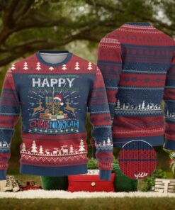 Xmas Hanukkah Ugly Christmas Sweater Happy Chrismukkah Funny Jewish Chanukah