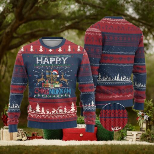 Xmas Hanukkah Ugly Christmas Sweater Happy Chrismukkah Funny Jewish Chanukah