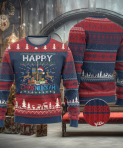Xmas Hanukkah Ugly Christmas Sweater Happy Chrismukkah Funny Jewish Chanukah