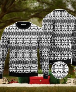 Xmas Knit Style Black And White Christmas Unisex Ugly Sweater