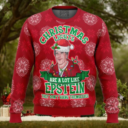 Xmas Lights Are Like Epstein Ugly Christmas Sweater