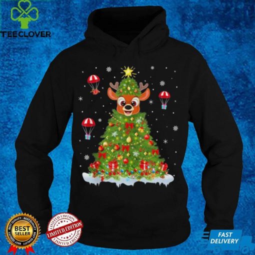 Xmas Lights Matching Family Deer Christmas Tree Shirt