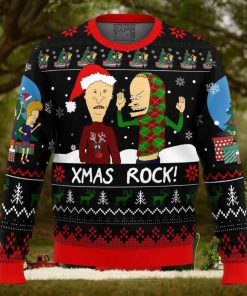 Xmas Rock Beavis and Butthead Ugly Christmas Sweater