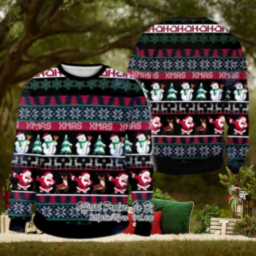 Xmas Santa And Snowman Ugly Christmas Sweater