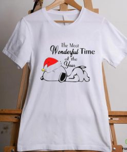 Xmas Santa Snoopy sleep the most Wonderful time of the year t shirt