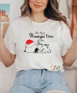 Xmas Santa Snoopy sleep the most Wonderful time of the year t shirt 1 Xmas Santa Snoopy sleep the most Wonderful time of the year t shirt