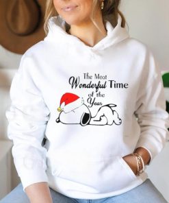 Xmas Santa Snoopy sleep the most Wonderful time of the year t shirt 2 Xmas Santa Snoopy sleep the most Wonderful time of the year t shirt