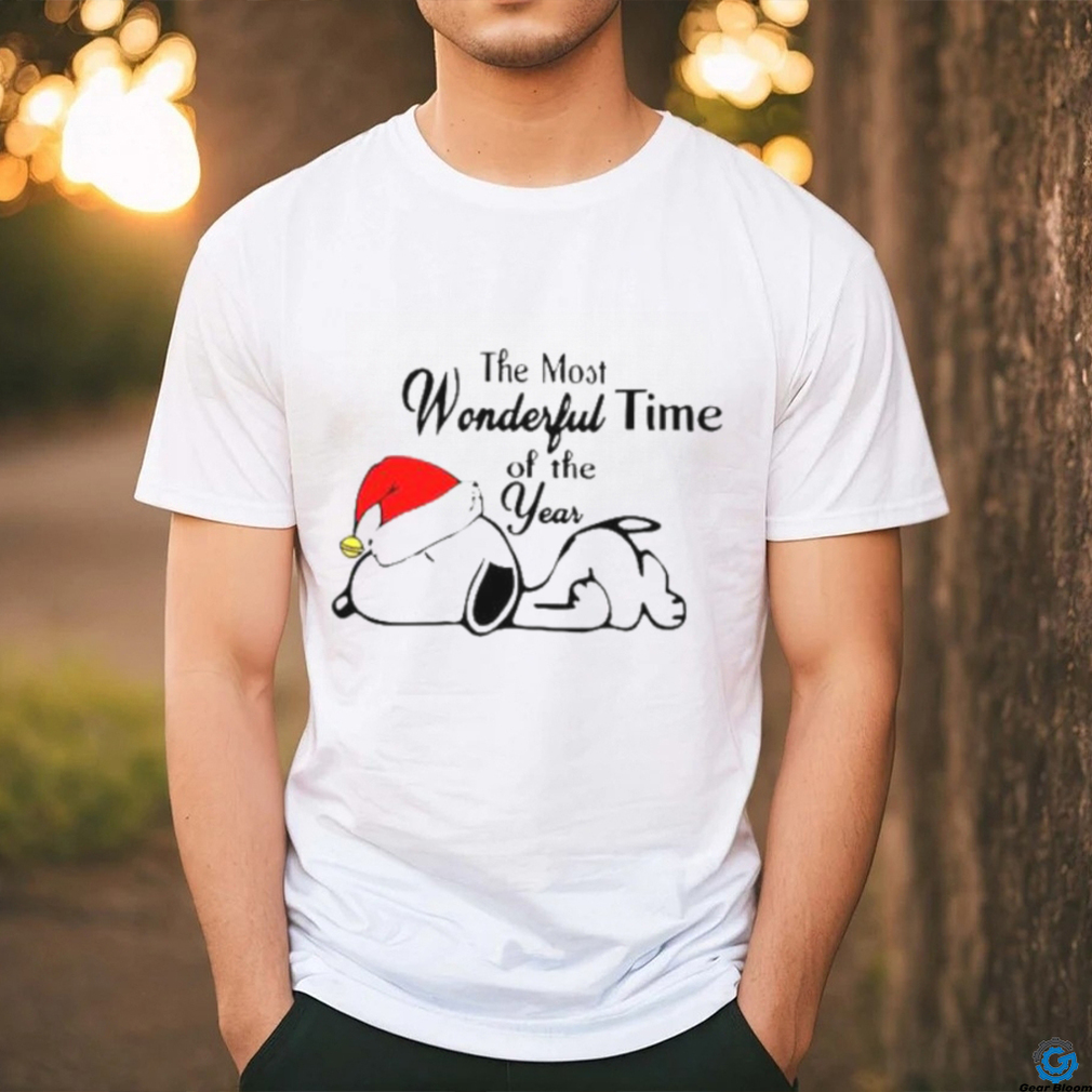 Xmas Santa Snoopy sleep the most Wonderful time of the year t shirt Xmas Santa Snoopy sleep the most Wonderful time of the year t shirt