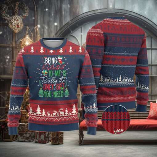 Xmas Ugly Christmas Sweater Being Related To Me Is Really The Only Gift You Need