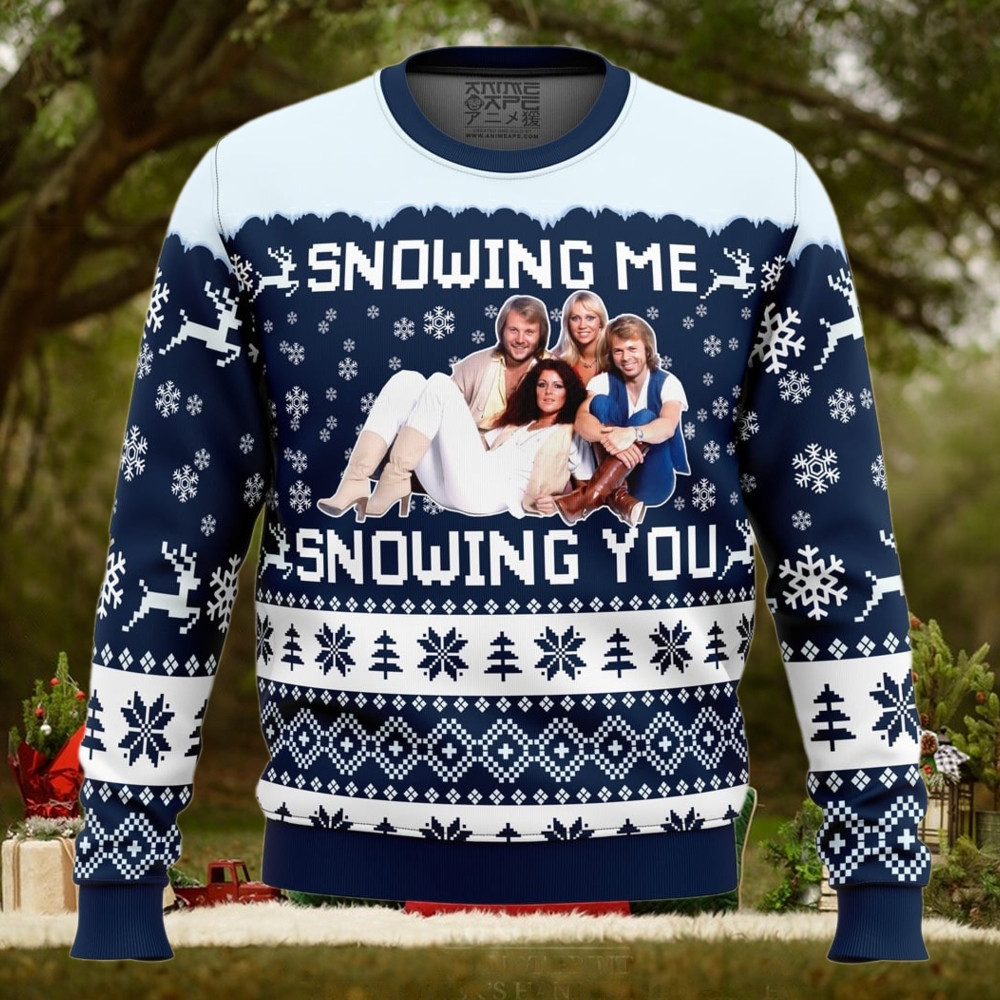 Snowing Me Snowing You ABBA Ugly Christmas Sweater Snowing Me Snowing You ABBA Ugly Christmas Sweater