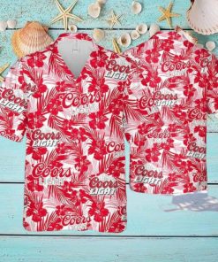 Coors Light Beer Hawaiian Shirt Tropical Flower Pattern Gift For Beach Vacation