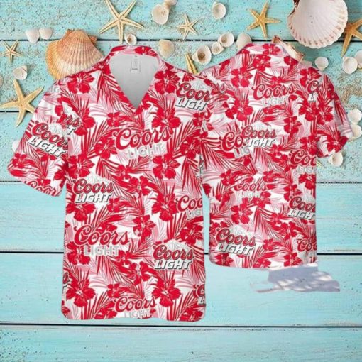 Coors Light Beer Hawaiian Shirt Tropical Flower Pattern Gift For Beach Vacation