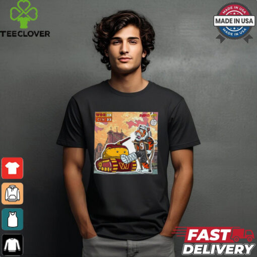 Washington Commanders vs Cincinnati Bengals on Monday Night Football mascot shirt