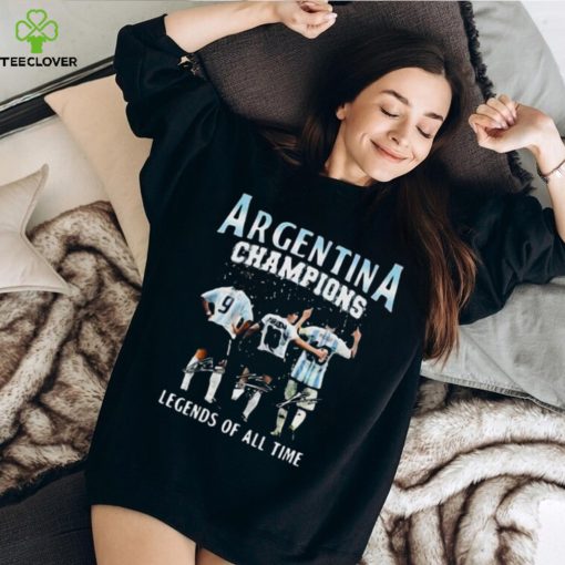 Argentina Champions Legends Of All Time Signatures T Shirt