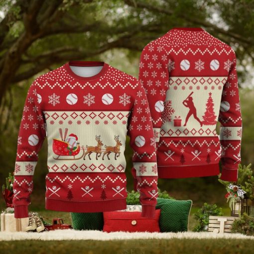 Baseball Reindeer Christmas Sweater Trending For Men And Women Gift Holidays