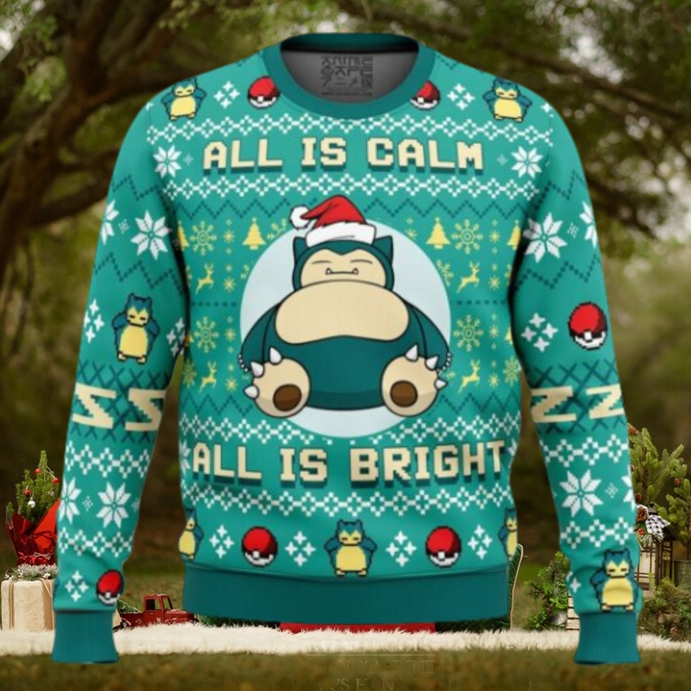 All is Calm All is Bright Snorlax Christmas Sweater