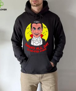 Yawns all day wide eyed night vampire cartoon hoodie, sweater, longsleeve, shirt v-neck, t-shirt