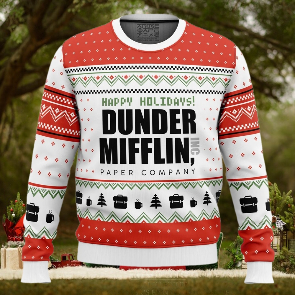 Dunder Mifflin The Office Ugly Christmas Sweater Dunder Mifflin The Office Ugly Christmas Sweater