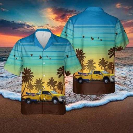 Yellow Dodge Ram Tow Truck 3D All Over Printed Hawaiian Shirt