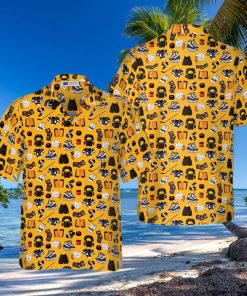 Yellow Ice Hockey Gear Hawaiian Shirt