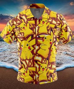 Yellow Pikachu Pokemon Anime Hawaiian Shirt Birthday Gift For Beach Lovers