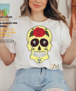Yellow Sugar Skull Diamond and Rose T Shirt