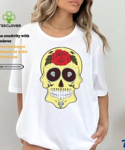 Yellow Sugar Skull Diamond and Rose T Shirt