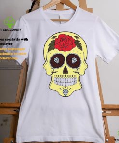 Yellow Sugar Skull Diamond and Rose T Shirt