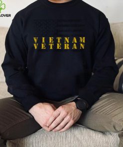 Yellow Text Distressed American Flag Vietnam Veteran New Design T Shirt