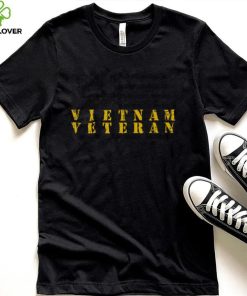 Yellow Text Distressed American Flag Vietnam Veteran New Design T Shirt