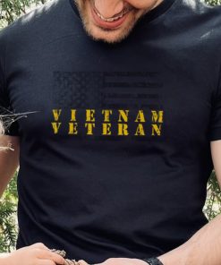 Yellow Text Distressed American Flag Vietnam Veteran New Design T Shirt