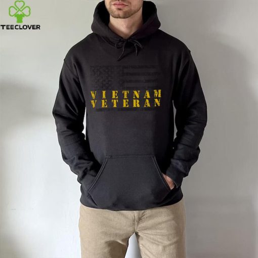 Yellow Text Distressed American Flag Vietnam Veteran New Design T Shirt