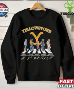 Yellowstone characters abbey road signatures shirt