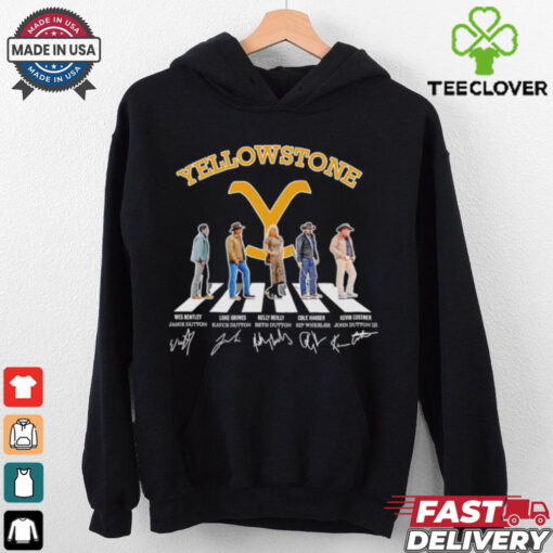 Yellowstone characters abbey road signatures shirt