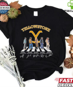 Yellowstone characters abbey road signatures shirt